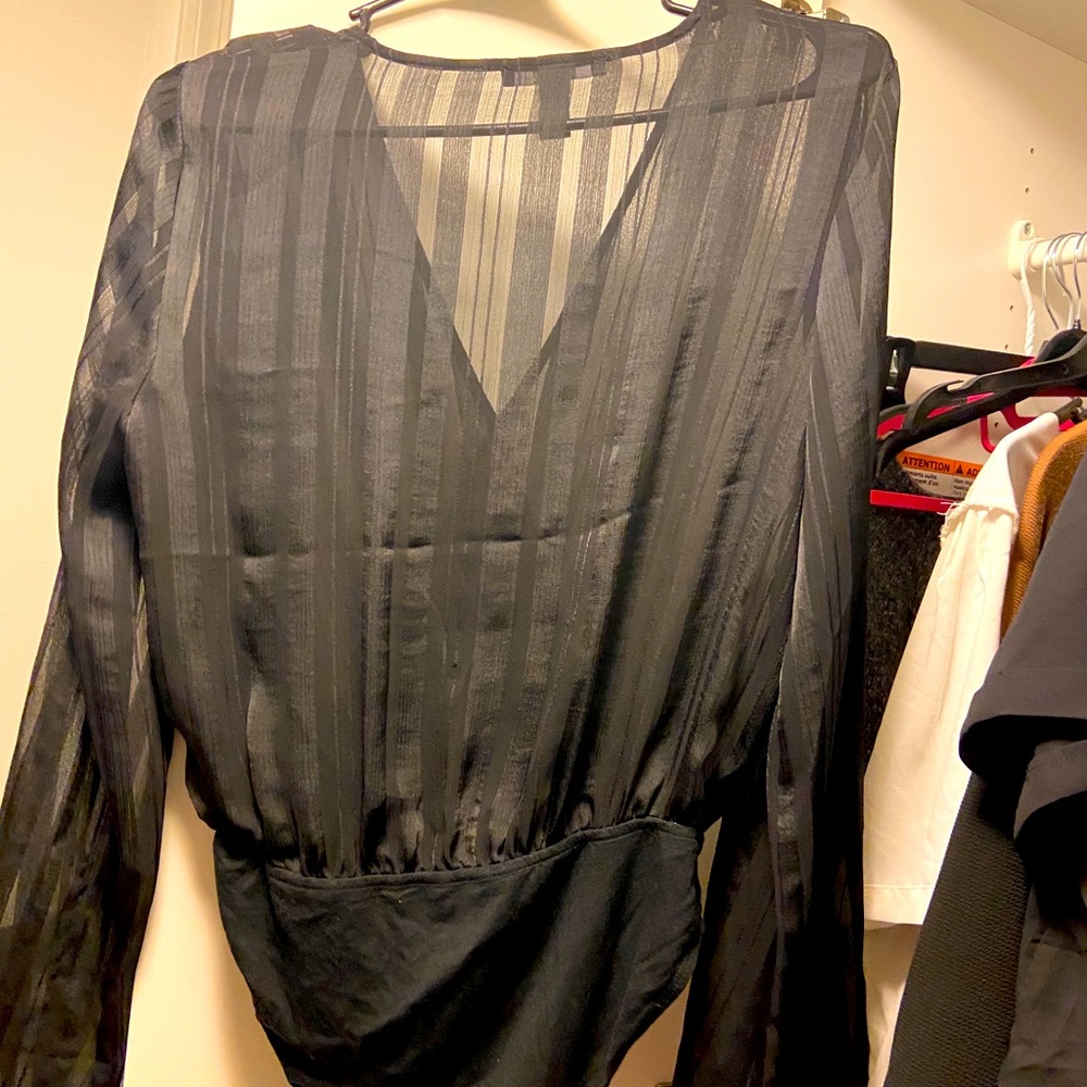 Black sheer body suit